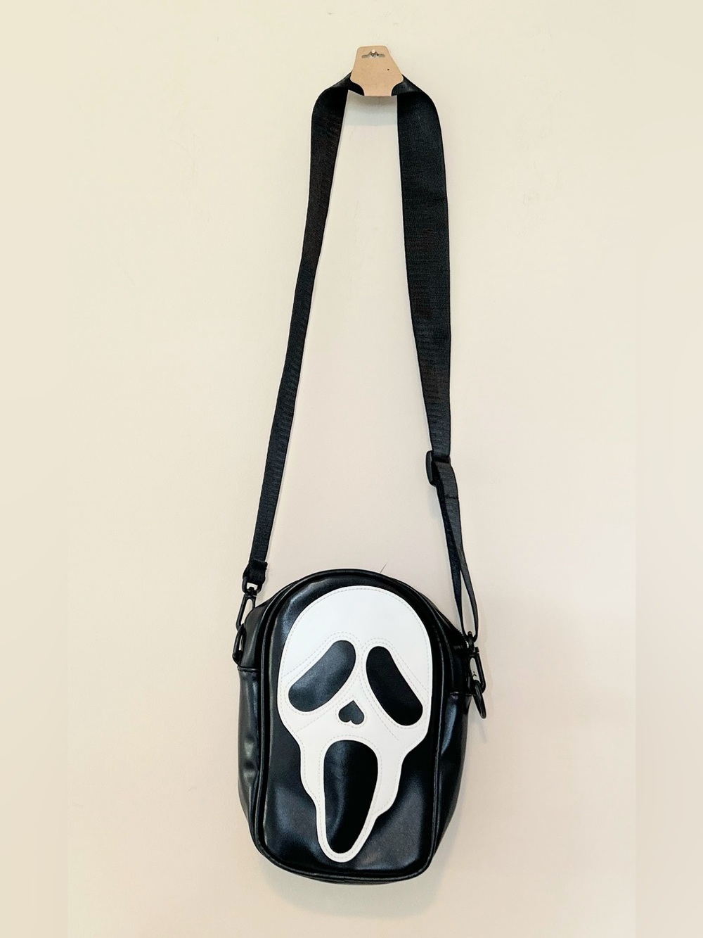 Black & White Scream Mask Crossbody Bag -